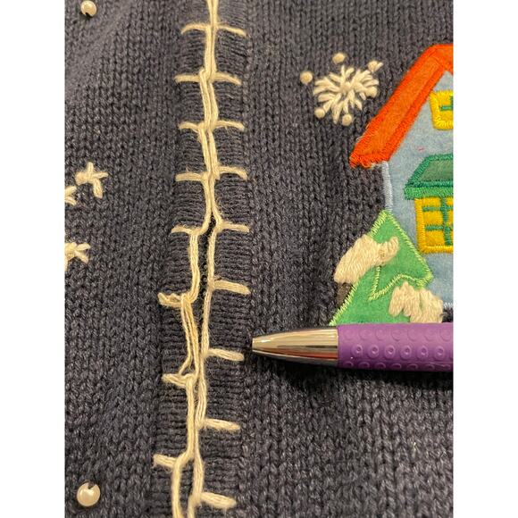 White Stag Embroidered Christmas Full Zip Vest 22W/24W - Picture 7 of 12